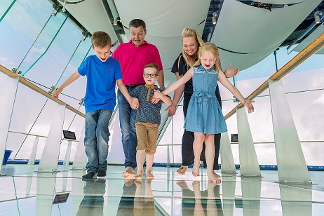 Family Walking on the Sky Walk at Spinnaker Tower Portsmouth