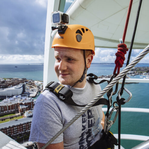 Man abseiling Spinnaker Tower Portsmouth