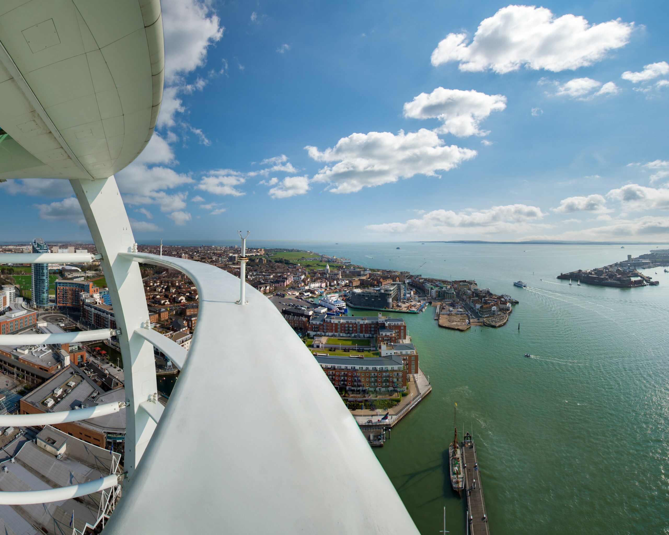 View through the ribs of the Spinnaker Tower